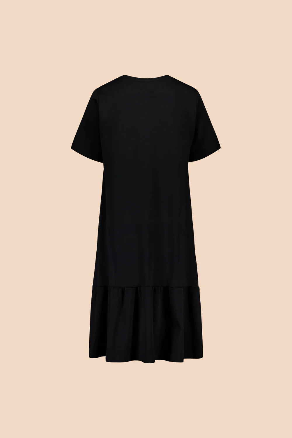 Ruffle T-Shirt Dress, Black