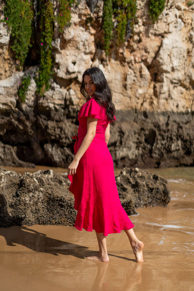 Annika Dress, Pink Peacock