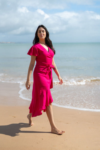Annika Dress, Pink Peacock