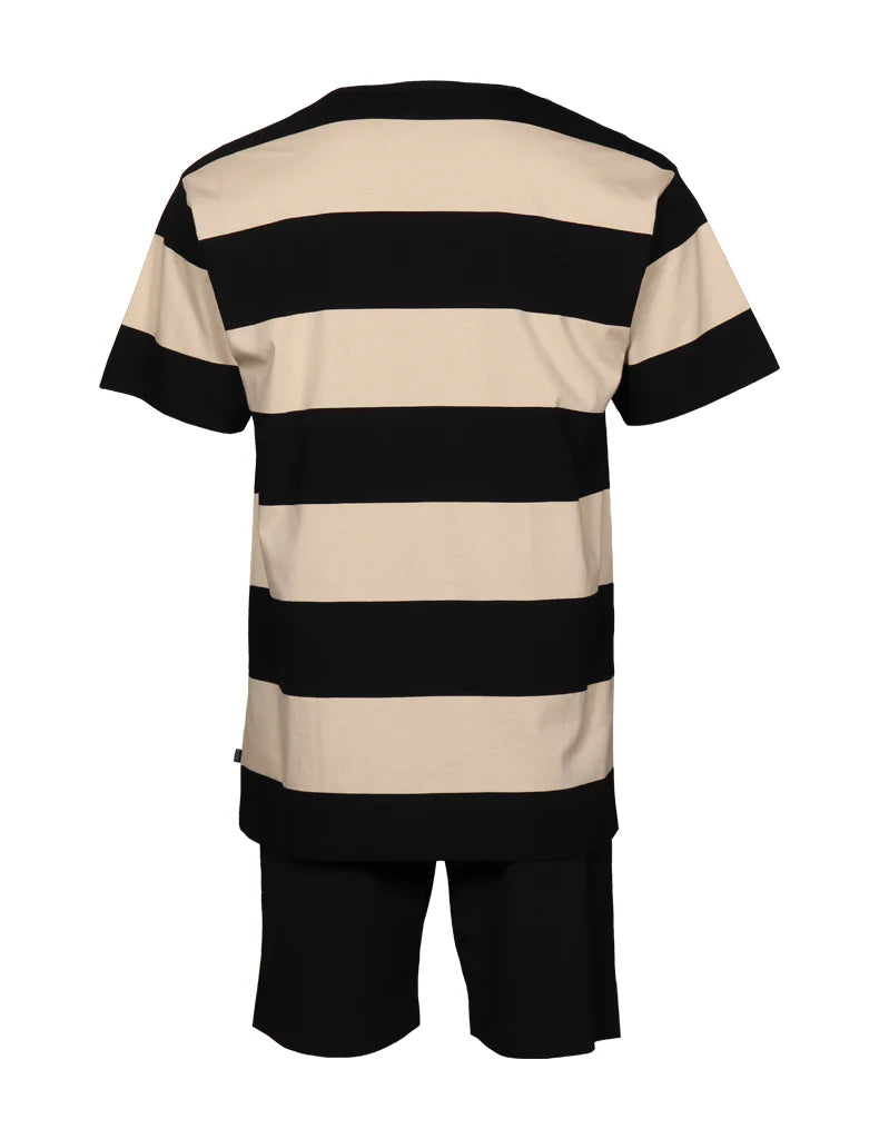 Ratia Shortsipyjama, Unisex Musta/Beige