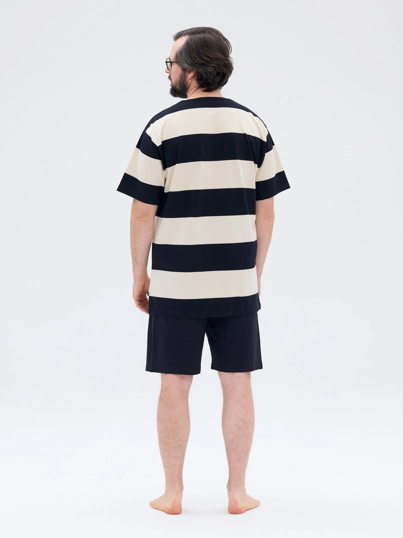 Ratia Shortsipyjama, Unisex Musta/Beige