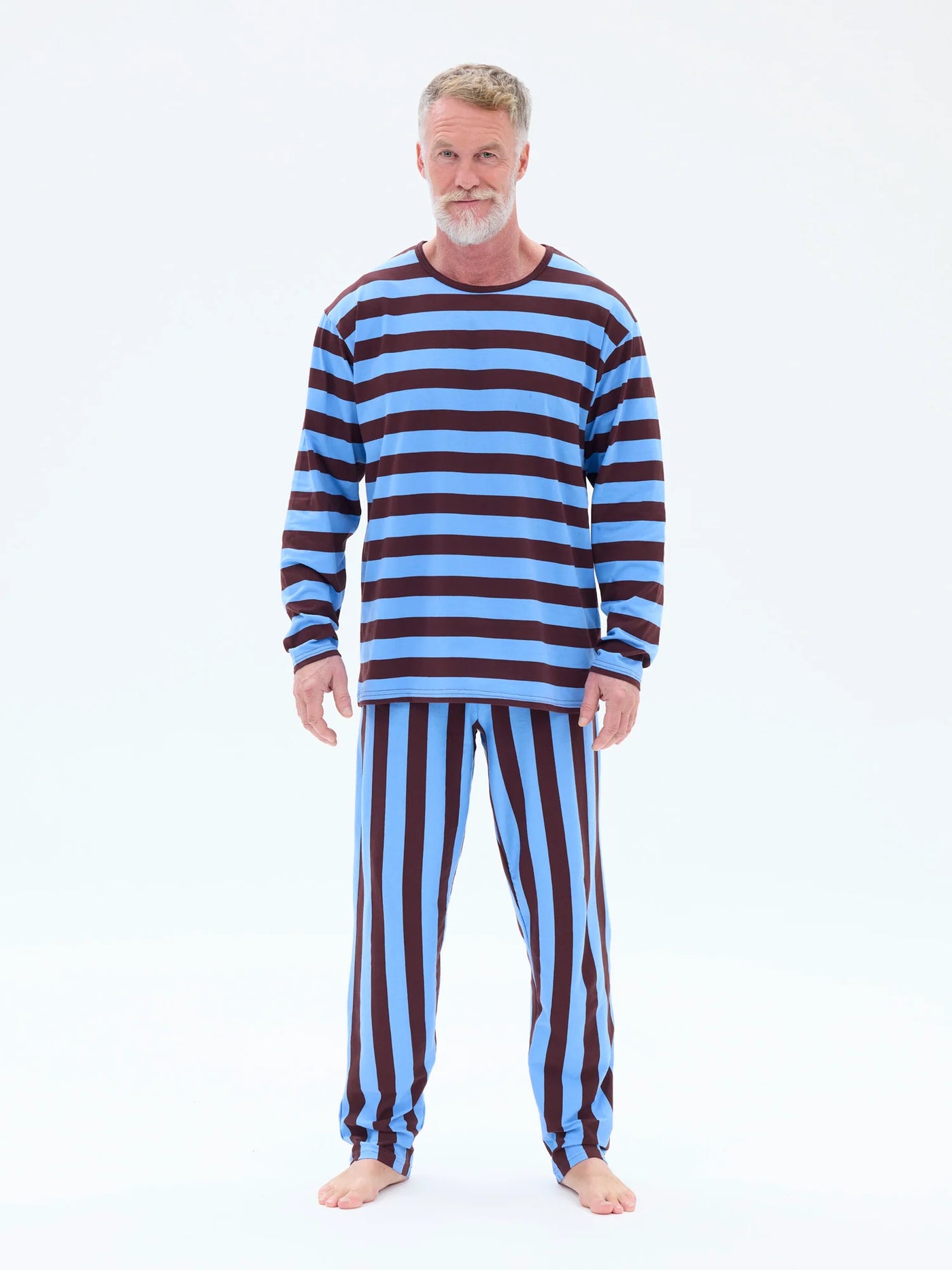 Miesten Pyjama Raita, Sininen/Viini