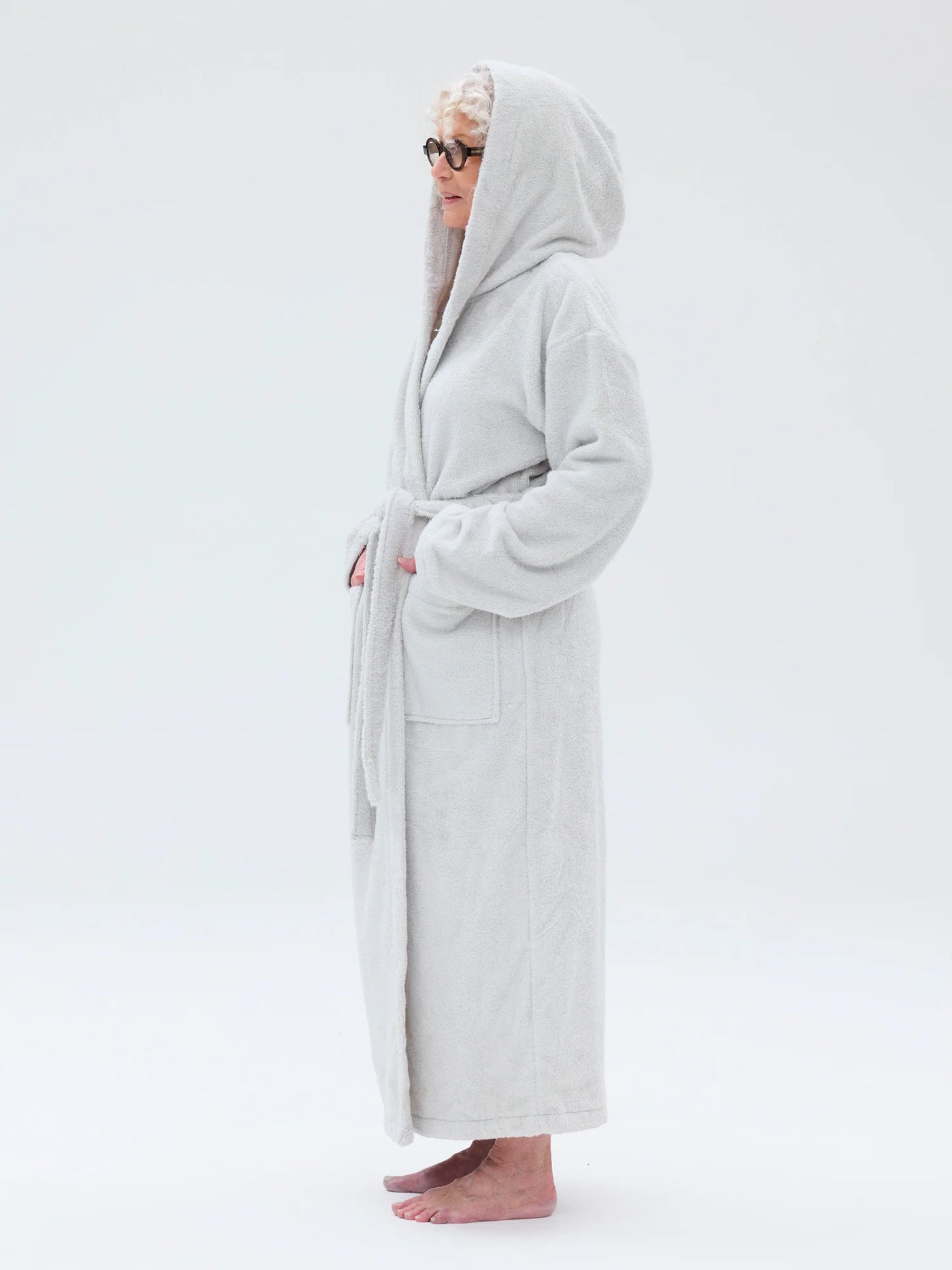 Hupullinen kylpytakki, Vaaleanharmaa