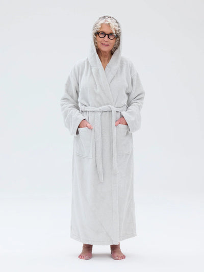 Hupullinen kylpytakki, Vaaleanharmaa
