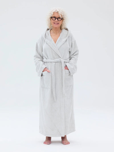 Hupullinen kylpytakki, Vaaleanharmaa
