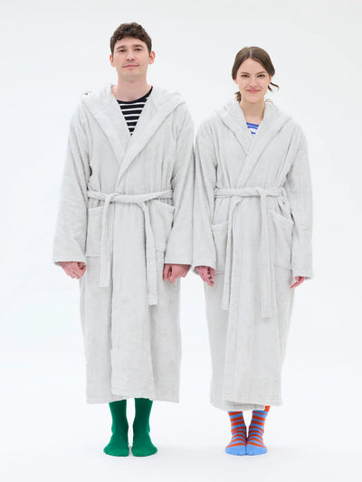 Hupullinen kylpytakki, Vaaleanharmaa