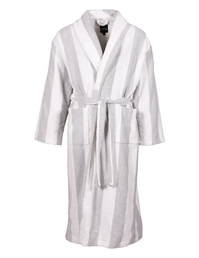 Unisex Kylpytakki, Pippuriraita Harmaa/Valkoinen