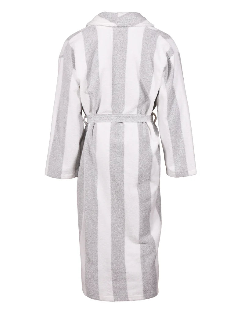 Unisex Kylpytakki, Pippuriraita Harmaa/Valkoinen