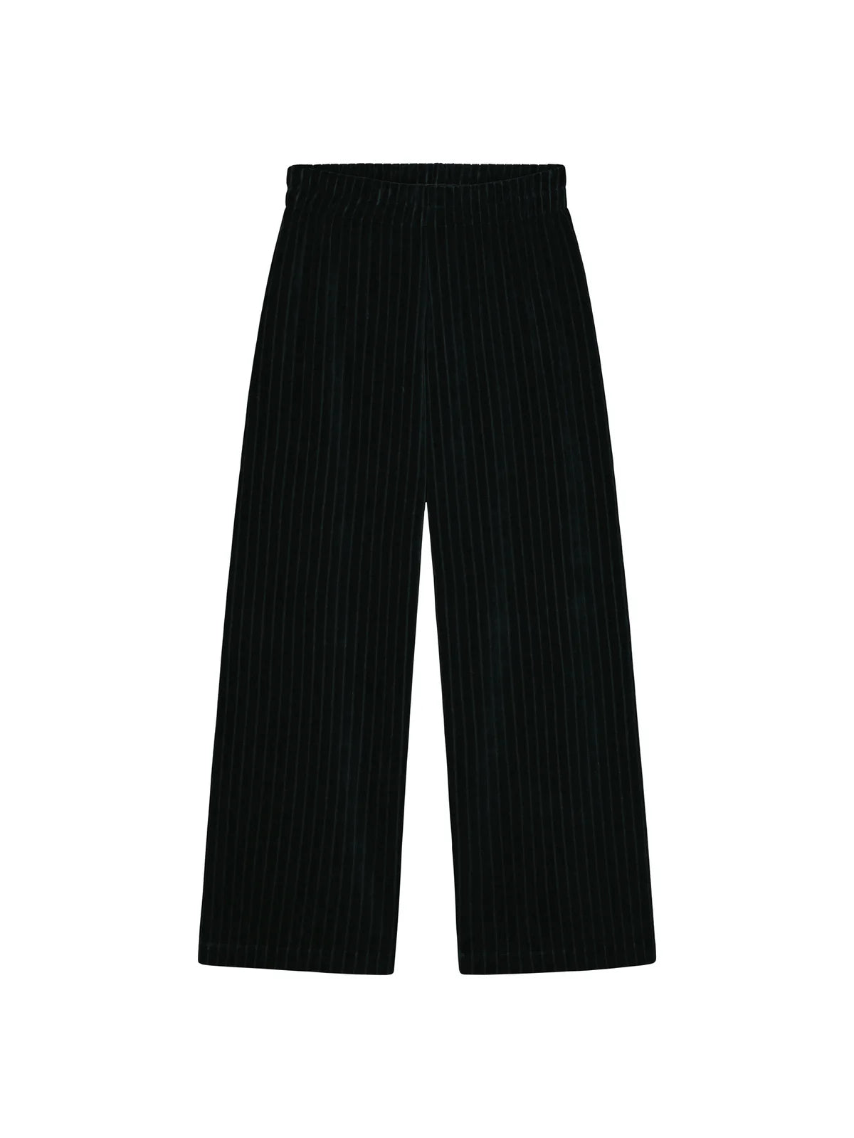 Velour Rib Pants, Black