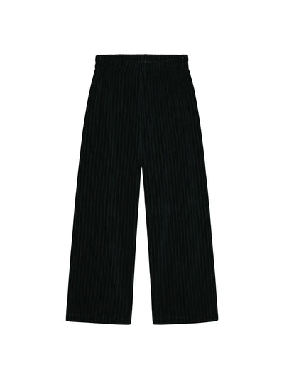 Velour Rib Pants, Black