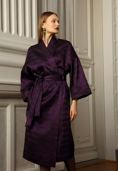 Astoria Kimono Jacket, Purple Wave