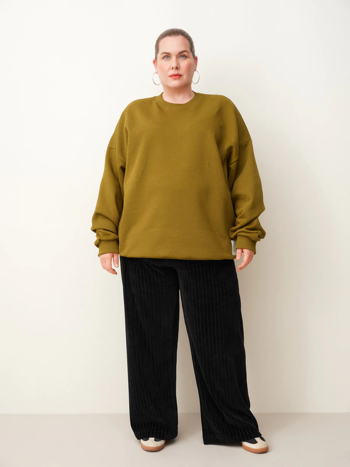 Velour Rib Pants, Black