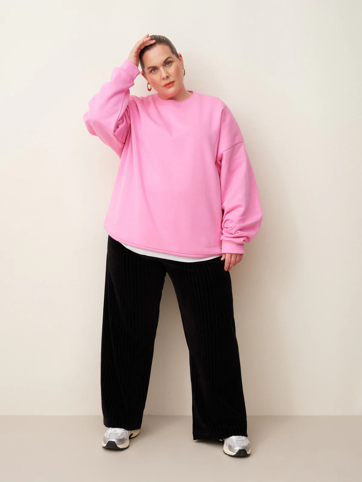 Velour Rib Pants, Black