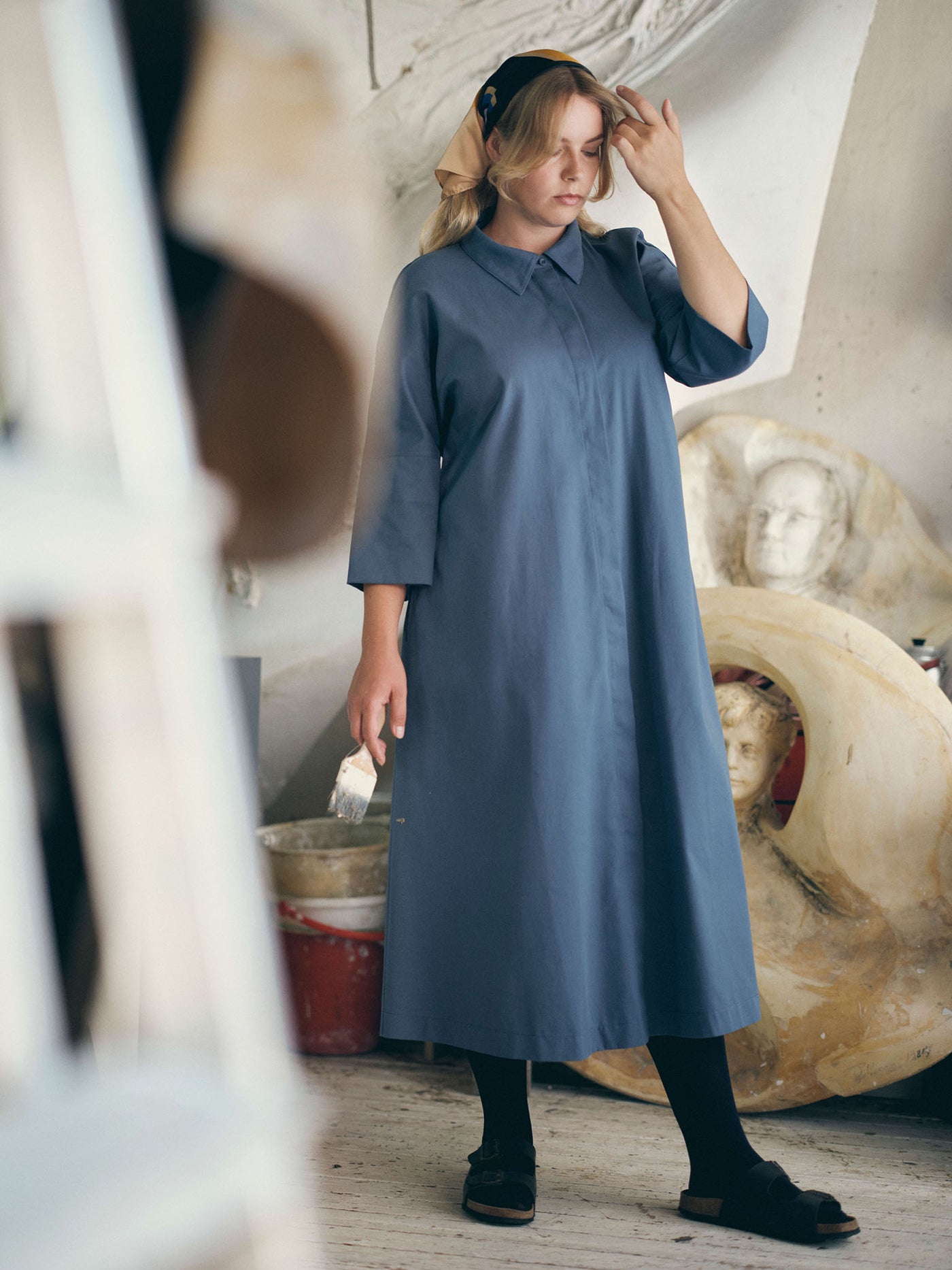 Twill Dress, Vintage Indigo