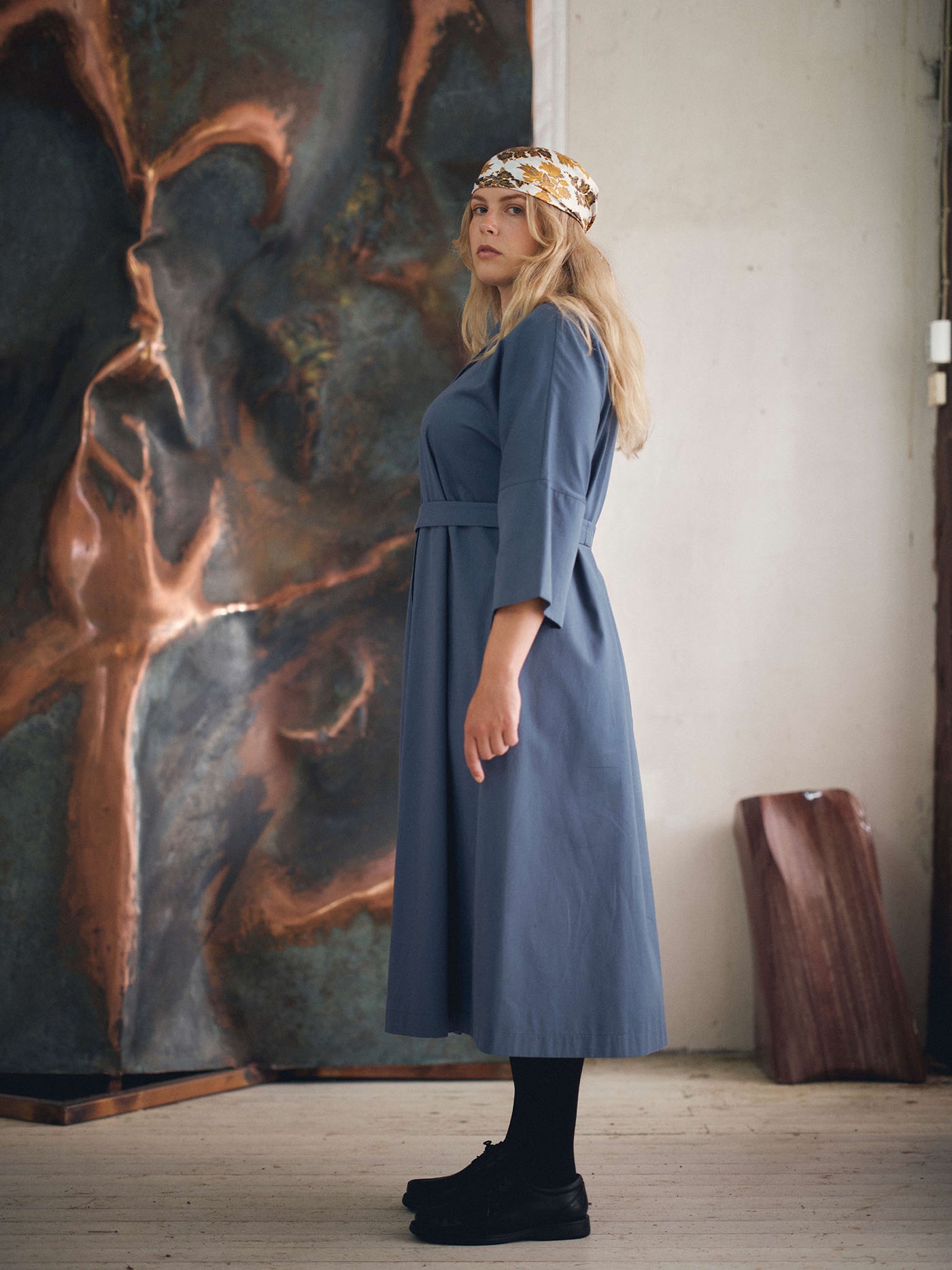 Twill Dress, Vintage Indigo