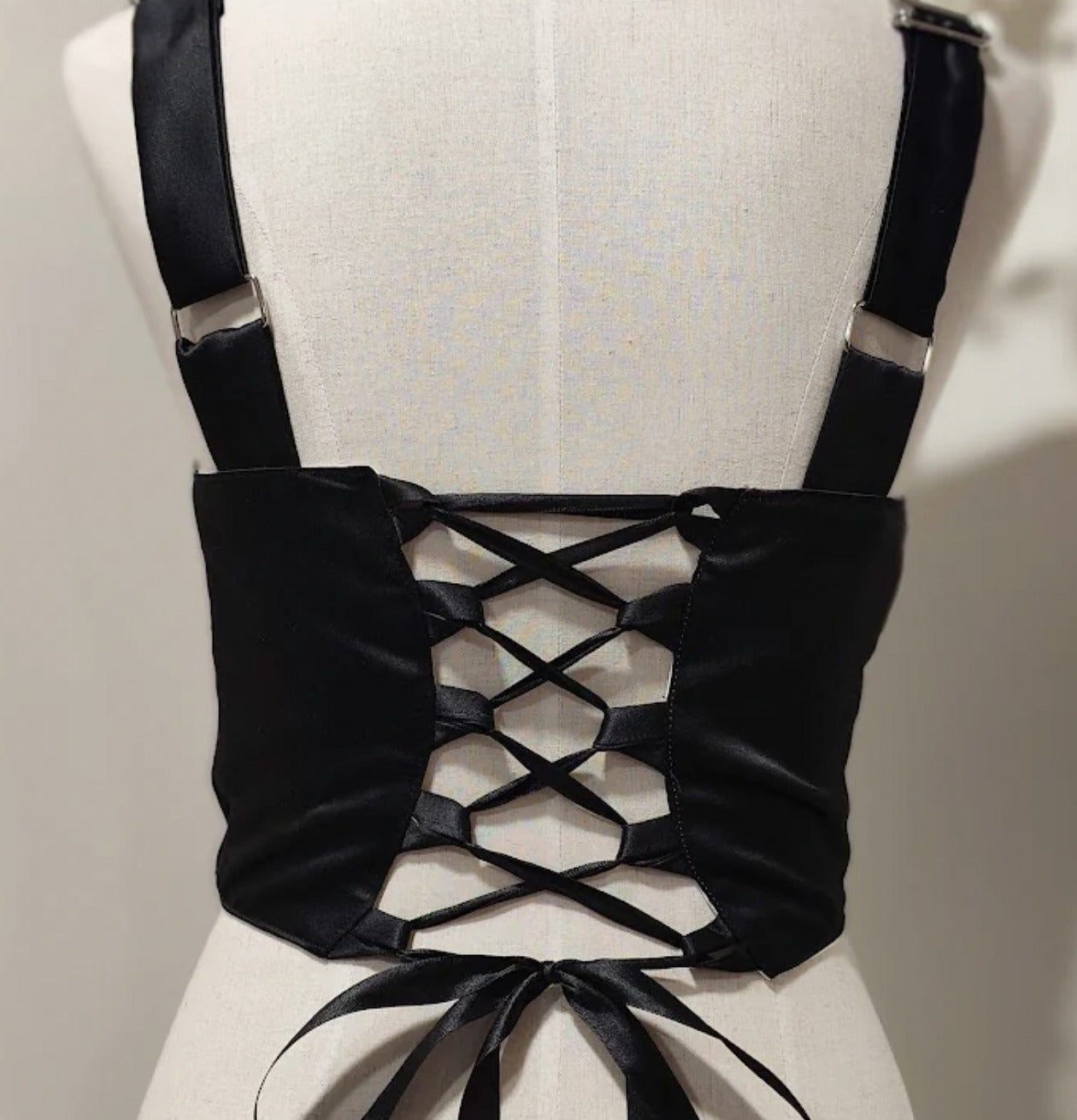 PopJoy Corset Top, Jean/Black M/L