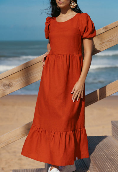 Astrid Dress, Burnt Orange