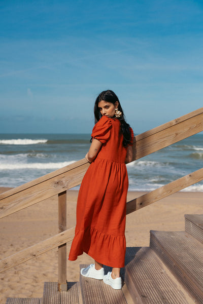Astrid Dress, Burnt Orange