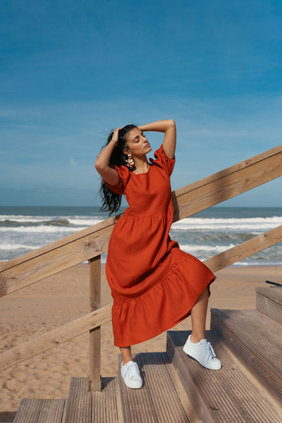 Astrid Dress, Burnt Orange