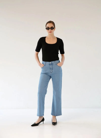 Wide Denim, Faded Blue