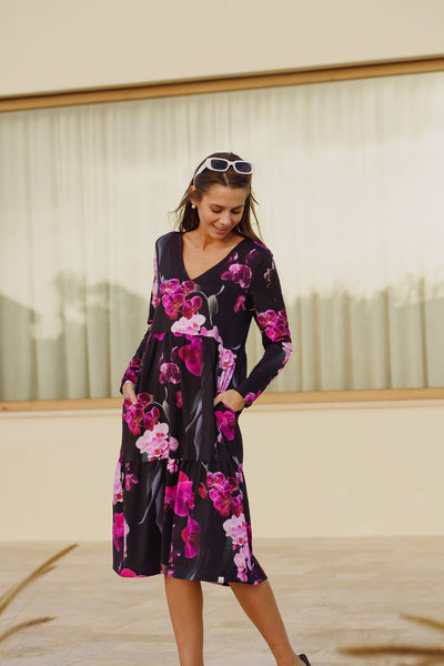Amelie Layered Dress, Orchid
