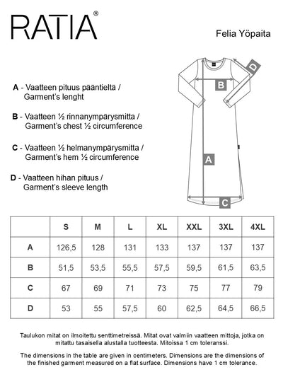 Felia Pitkä Yöpaita Raita, Pinkki/Viininpunainen