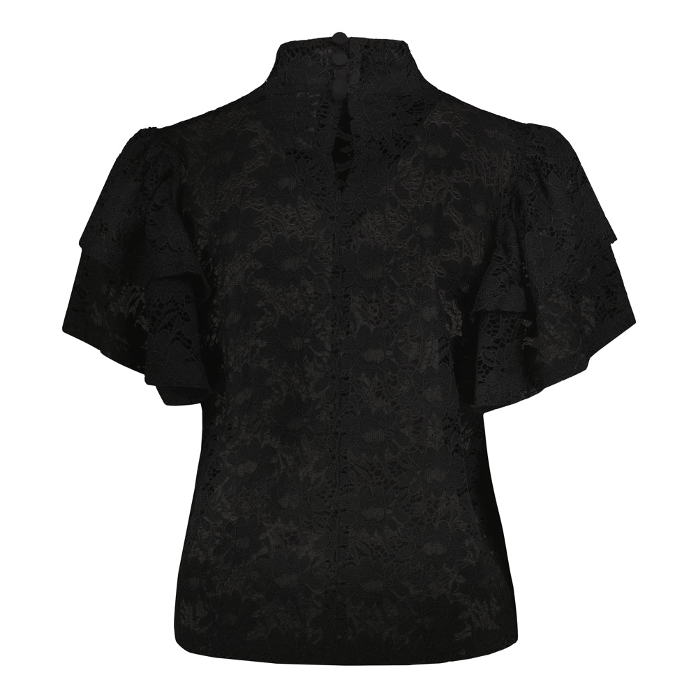 Frill Lace Top, Licorice