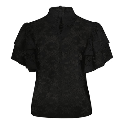 Frill Lace Top, Licorice