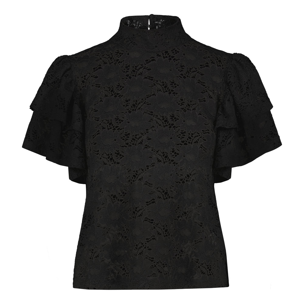 Frill Lace Top, Licorice