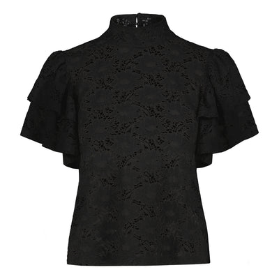 Frill Lace Top, Licorice