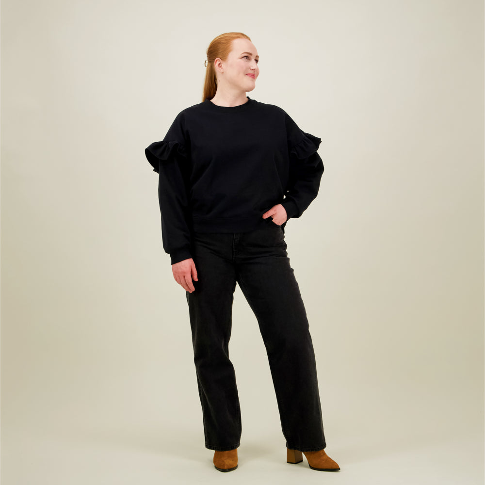 Frill Sweater, Licorice