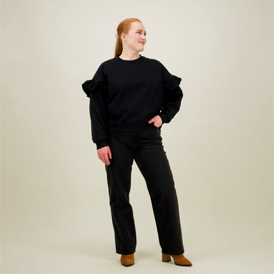 Frill Sweater, Licorice
