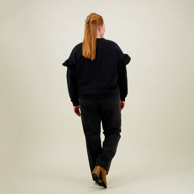 Frill Sweater, Licorice