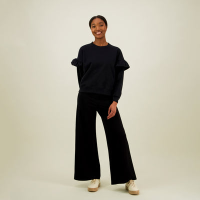 Frill Sweater, Licorice