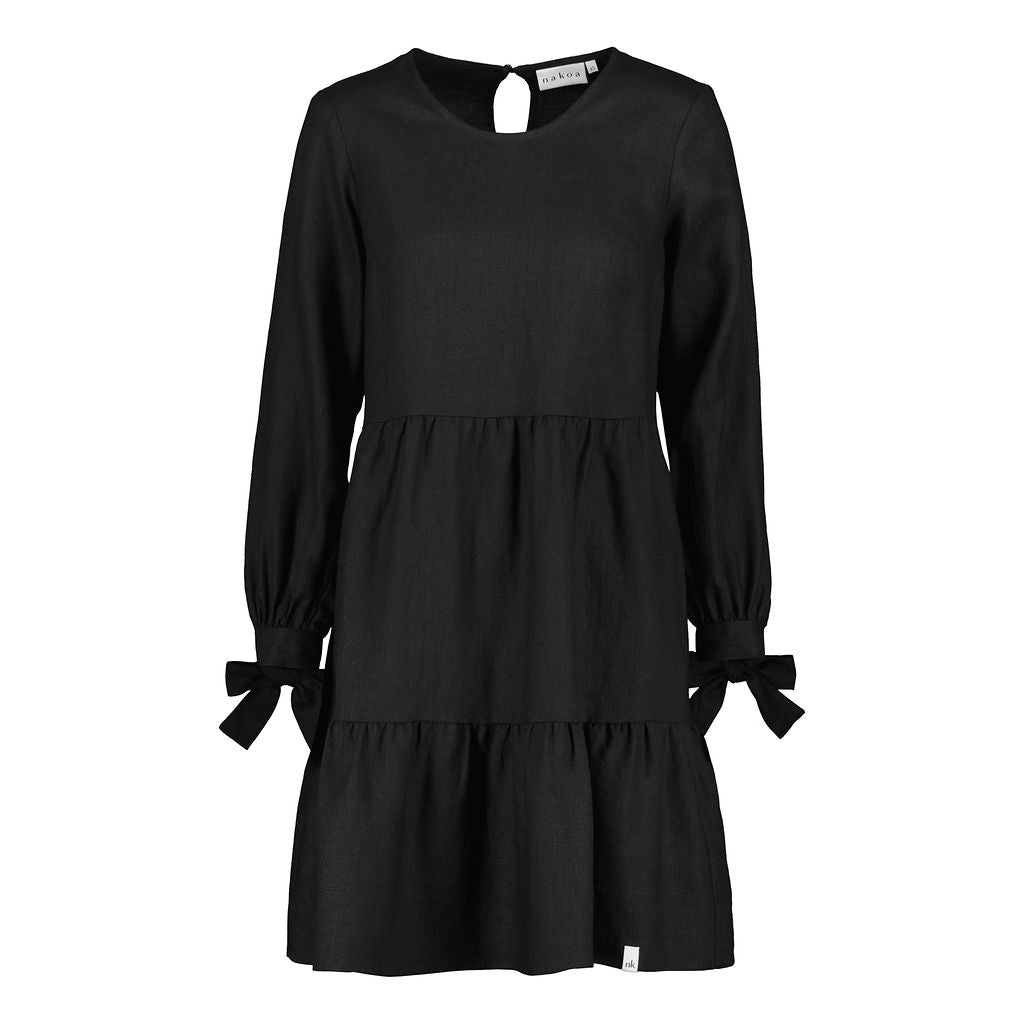Hailey Dress Linen, Black