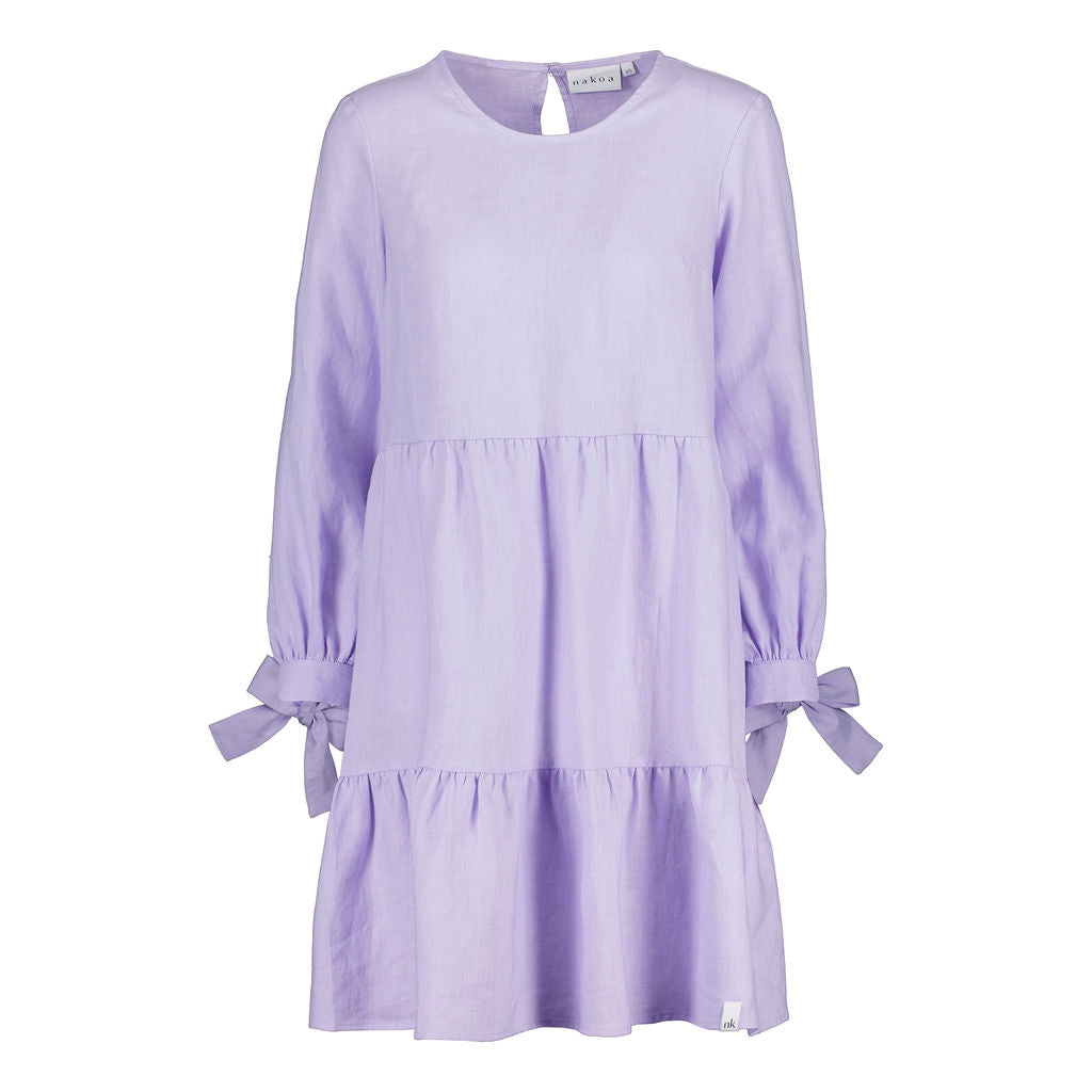 Hailey Dress Linen, Lupine