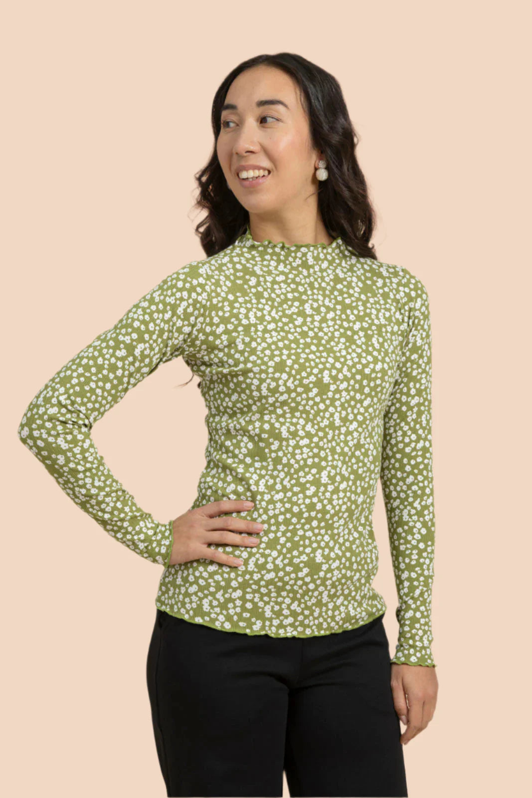 Rib Turtleneck, Flora Olive