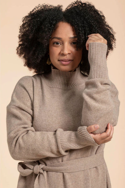 Wool Midi Dress, Taupe