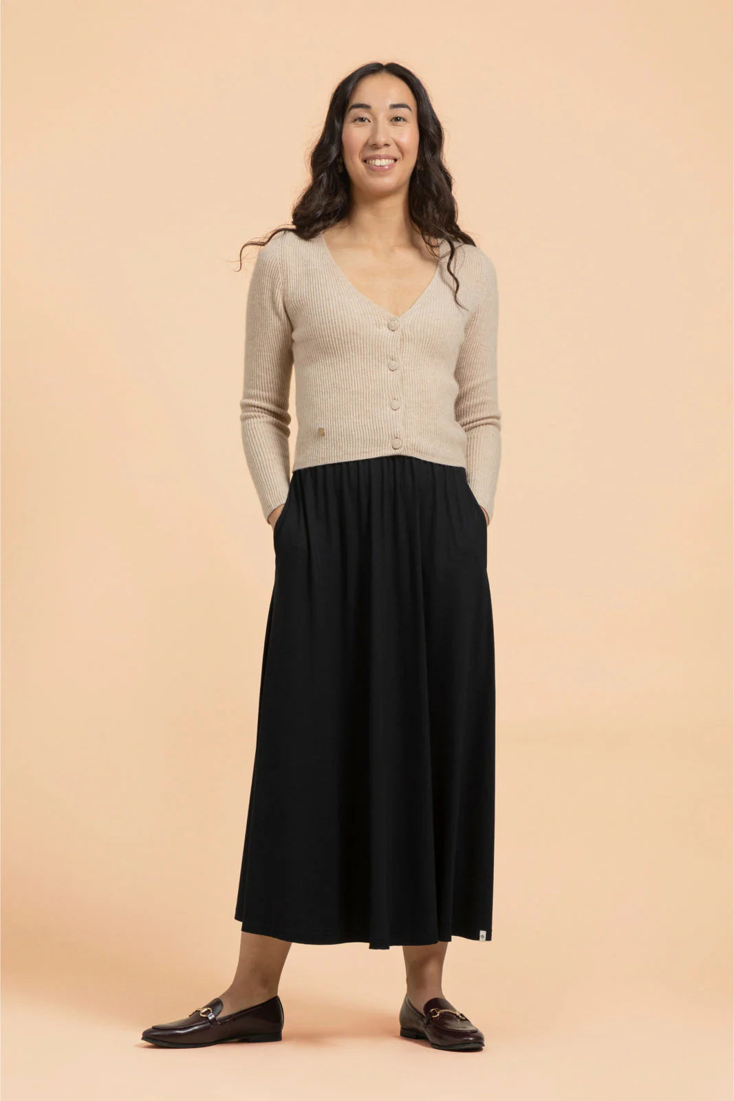 Soft Midi Skirt, Black
