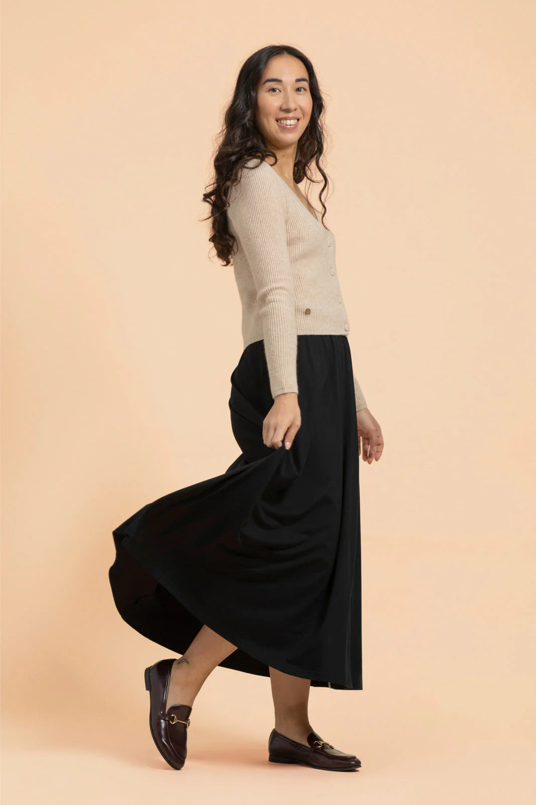 Soft Midi Skirt, Black