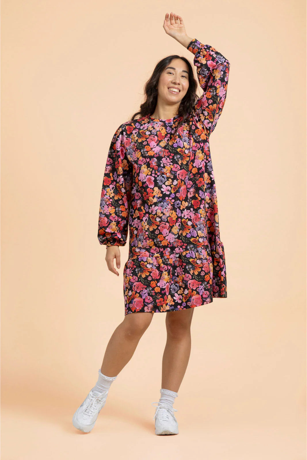 Ruffle Sweatshirt Dress, Wild Lea Mini
