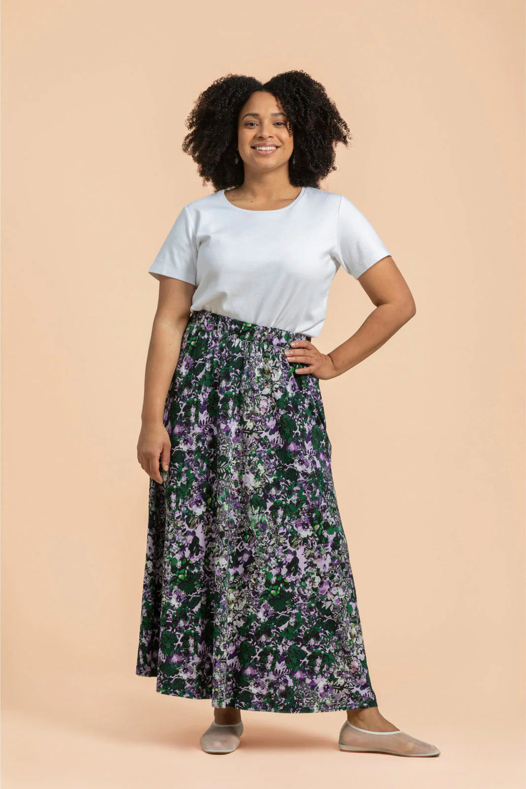 Soft Midi Skirt, Blooming Forest Lilac