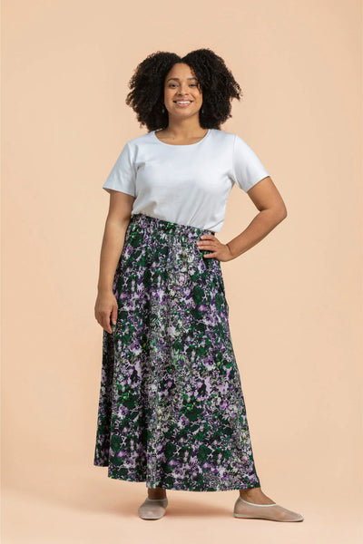 Soft Midi Skirt, Blooming Forest Lilac