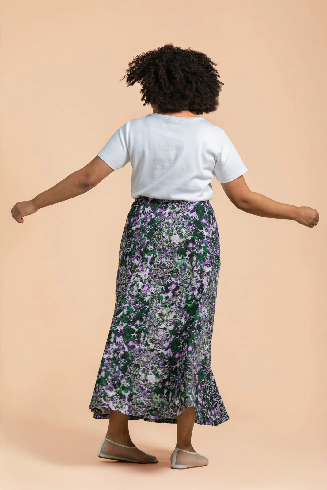 Soft Midi Skirt, Blooming Forest Lilac