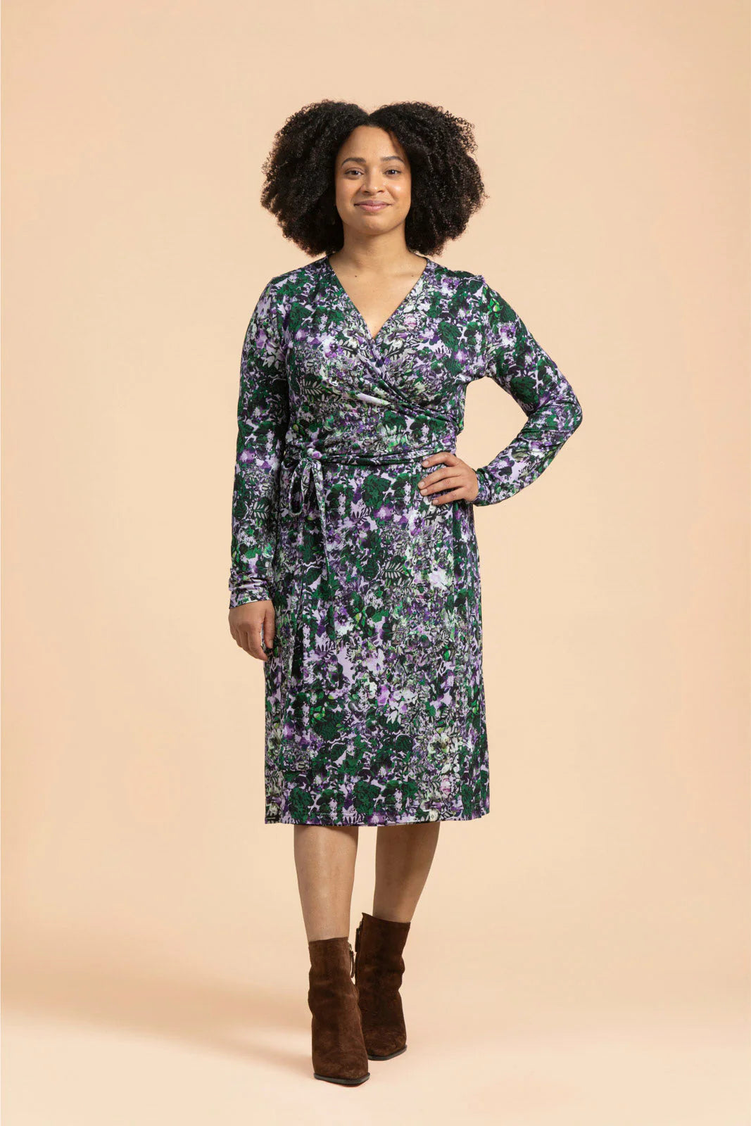 Soft Wrap Dress, Blooming Forest Lilac
