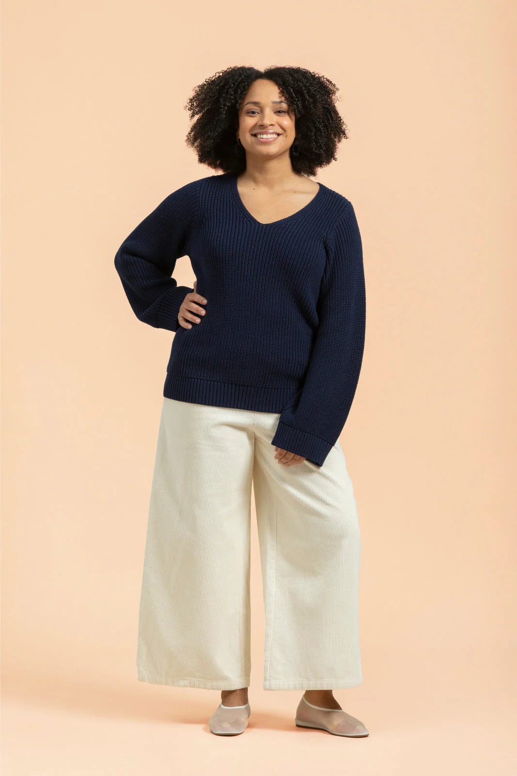 V-neck Jumper, Navy