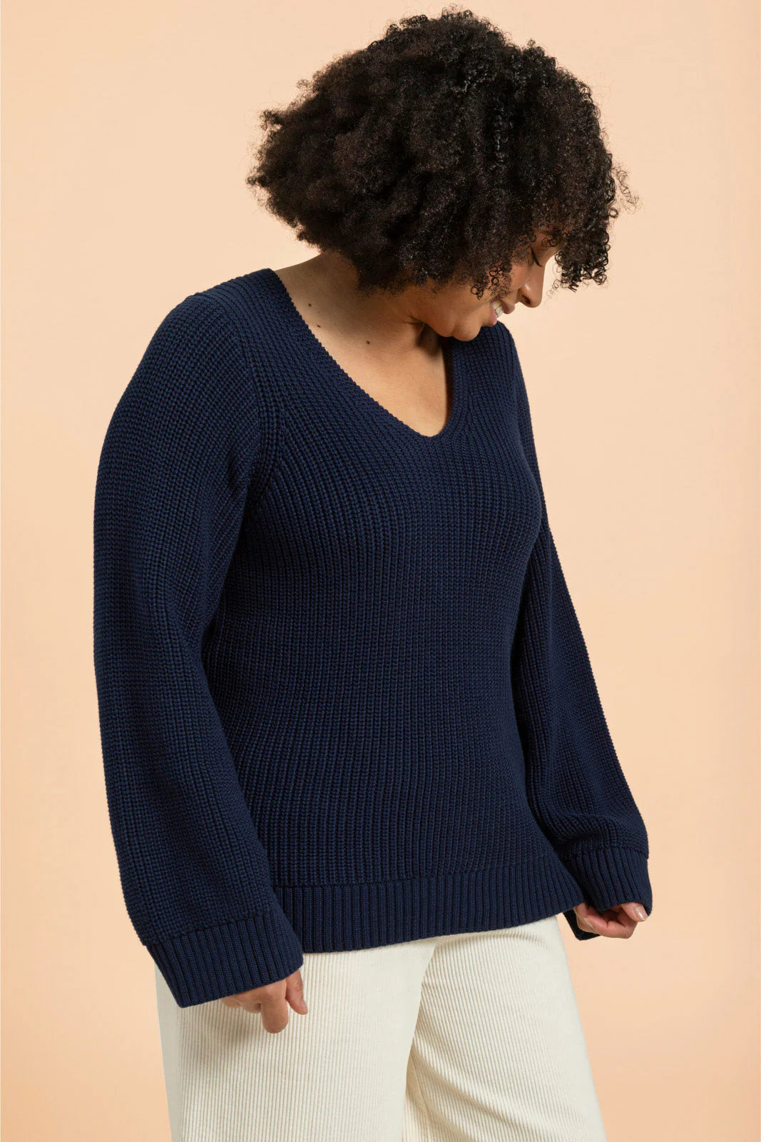 V-neck Jumper, Navy