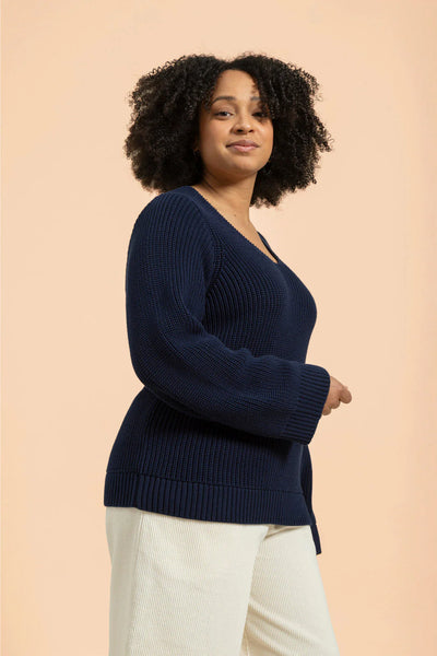 V-neck Jumper, Navy