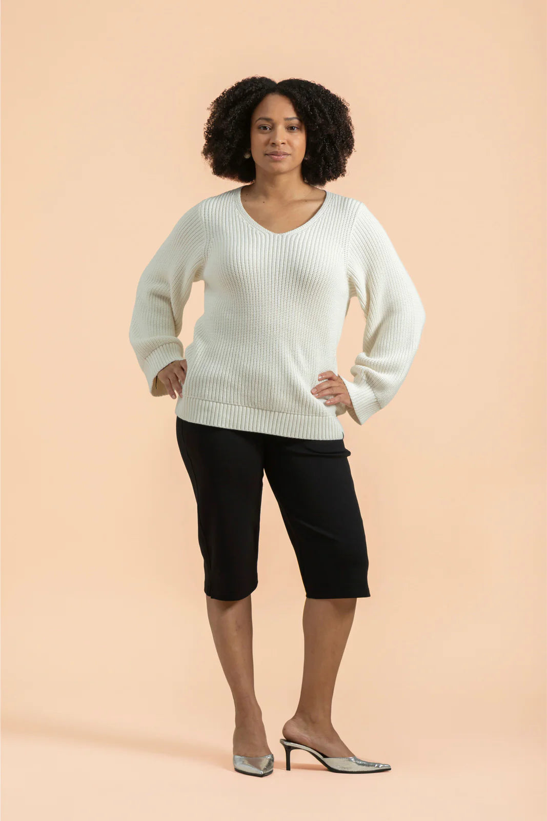V-neck Jumper, Offwhite