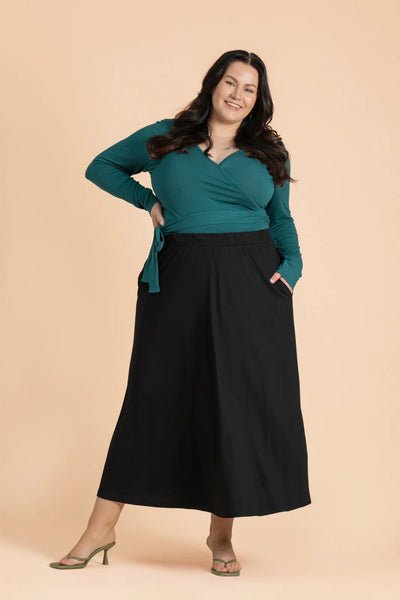 Soft Midi Skirt, Black